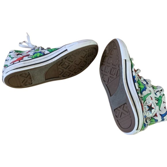 Converse Youth Size 2 Lace Tie Up Sneakers Hi Top Shoes All Stars Red Blue Green - Picture 5 of 5